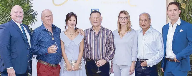  ??  ?? Jewelmer Joaillerie executives: US operations director Joe Meli, group president and CEO Jacques Branellec, brand manager Marion Branellec, group chairman Manuel Cojuangco, SVP and creative director Gaelle Branellec, SVP Abelardo Mondonedo and EVP and...