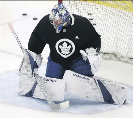  ?? JACK BOLAND ?? Maple Leafs goalie Frederik Andersen must be on his game if Toronto hopes to win an important Game 4 against Boston Thursday night.