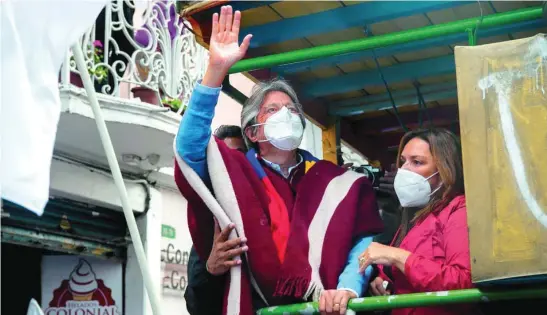  ?? REUTERS ?? Guillermo Lasso ayer en un mitin de campaña ante las elecciones de este domingo