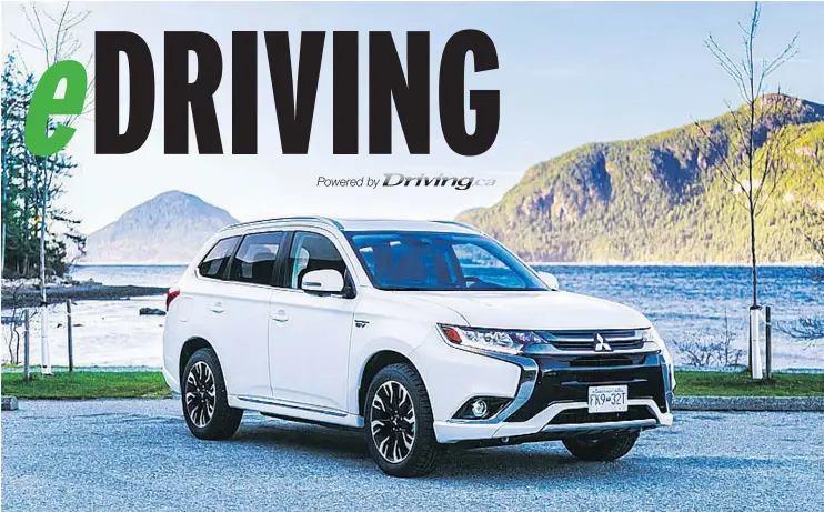  ??  ?? Although it’s still relatively new to B.C. showrooms, the Outlander PHEV has a proven track record in Europe, where it reigns as the top-selling plug-in hybrid vehicle.