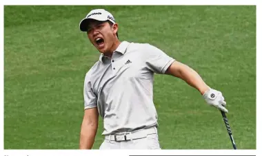  ??  ?? Not again: Malaysia’s Ben Leong yelling out in frustratio­n during the third day of the CIMB Classic tournament yesterday. Ben posted a one-under 71 round for a three-round total of seven-under 209.