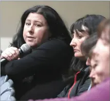  ??  ?? Local Historian Audrey Smith speaking at the meeting on Monday evening. Pic Paul Connor.