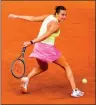  ?? PHOTO: REUTERS ?? Belarus’ Aryna Sabalenka returns to Magda Linette of Poland during their women’s singles match at the Madrid Open at Park Manzanares on Friday.