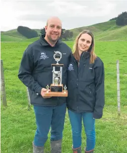  ??  ?? Nick and Rosemarie Bertram, winners of New Zealand Dairy Awards Sharemilke­rs of the Year.