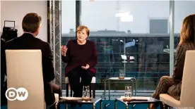  ??  ?? Angela Merkel ist zuversicht­lich, dass Deutschlan­d beim Impfen "aufholen" wird