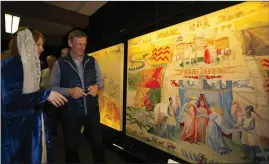  ??  ?? Patrick Gomont with Emer Clarkin at the Ros Tapestry.