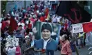  ??  ?? A demonstrat­ion to support the ousted Bolivian president Evo Morales. Protesters claim he was the victim of a coup d’etat. Photograph: Gustavo Amador/EPA