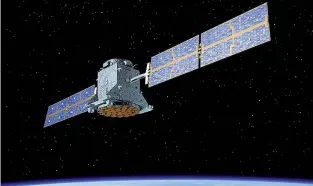  ??  ?? Spazio Il satellite Giove A del progetto spaziale europeo Galileo. A regime consisterà di 30 satelliti