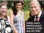  ??  ?? Golden years: Meeting award winners in 2010 and, left, 1963