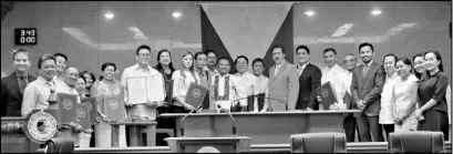  ??  ?? The winners of Gawad PITAK were recognized at the Senate last Aug. 14, 2018 through the filing of resolution­s by Sen. Juan Miguel Zubiri. This is the second year that Gawad PITAK awardees are honored at the Senate.