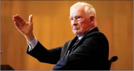  ?? CANADIAN PRESS FILE PHOTO ?? David Johnston, Independen­t Special Rapporteur on Foreign Interferen­ce, presents his first report last month in Ottawa