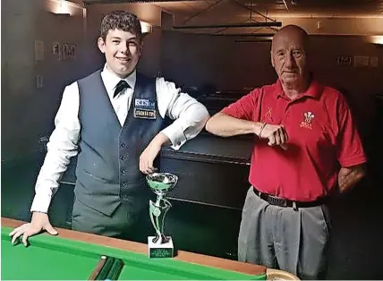  ?? ?? Liam Davies, of Tredegar, is the youngest ever competitor to win a World Snooker Championsh­ips match