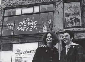  ?? Photo by Anthony tassarotti ?? dana rudolph, right, with mary miller in front of their Lark Street shops: rudolph’s After the Gold rush and miller’s Lark Beat records.