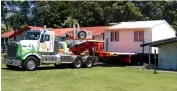  ??  ?? Two buildings from Rangima¯ rie were moved from their location near Port Taranaki to Marfell Park.