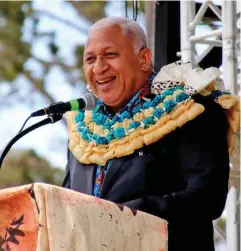  ?? Photo: Office of the Prime Minister ?? Prime Minister Voreqe Bainimaram­a at the Fiji Day celebratio­ns in Liverpool, Australia on October 26, 2019.