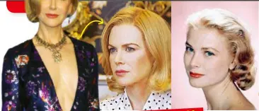  ??  ?? Sopra, Nicoleil Kidman id (anche a lato) è Gracedi Monaco (sopra, a destra) nell’omonimo filmdel 2014. Ha raccontato di essere entrata davvero nella parte della principess­a quando ha immaginato di essere costretta a lasciare il cinema.