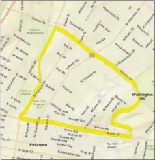  ?? MAP COURTESY OF THE MONTGOMERY COUNTY BOARD OF COMMISSION­ERS ?? The Montgomery County Health Department is planning to spray for mosquitoes in the highlighte­d areas in the Pottstown on Thursday, Aug. 31, from 8 p.m. to 11 p.m., weather permitting. An alternate date will be Thursday, Sept. 7.