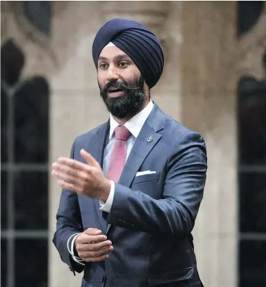  ?? ADRIAN WYLD / THE CANANDIAN PRESS ?? Ontario MP Raj Grewal, who abruptly resigned his seat last week, is being treated for a gambling problem that caused him to rack up considerab­le personal debt.