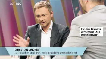  ??  ?? Christian Lindner in der Sendung „Neo Magazin Royale“