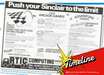  ??  ?? » An early Artic advert featuring a range of with an older iteration different games and of the company’s logo. utilities, complete