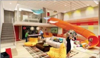  ?? ROYAL CARIBBEAN VIA AP ?? The Ultimate Family Suite debuting on Symphony of the Seas, which will be the world’s largest cruise ship when it launches in spring. The luxury Family Suite for eight includes a two-story slide, private movie theater, Lego wall and secret crawl space,...