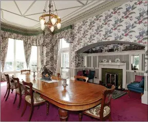  ??  ?? STUNNING: The mansion’s spacious dining room is packed with original features
