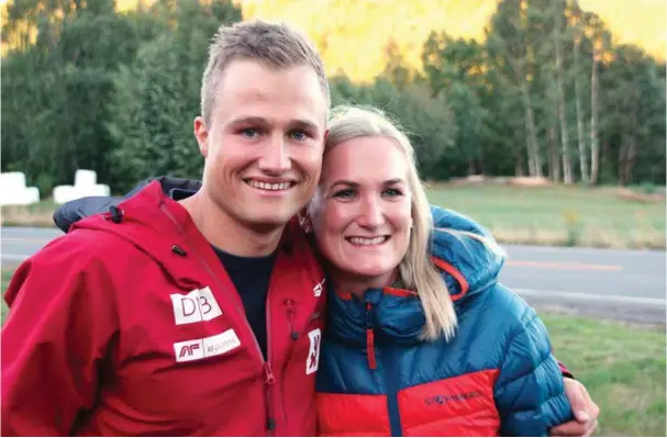 ?? FOTO: PRIVAT ?? Marte Olsbu Røiseland er veldig glad for at ektemannen Sverre gjør alt som står i hans makt for at hun skal lykkes på idrettsban­en.