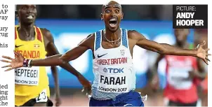  ?? PICTURE: ANDY HOOPER ?? Magic Mo: Farah wins 10,000m gold at the World Championsh­ips 12.