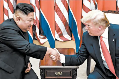  ?? BRENDAN SMIALOWSKI/GETTY-AFP ?? President Donald Trump has made historic strides with North Korea, but the two countries have hit a wall with nuclear talks.