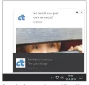  ??  ?? Sommige browsers kunnen bij pushberich­ten niet alleen een logo, maar ook een afbeelding meesturen
