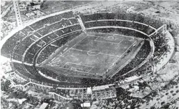  ??  ?? In this July 30, 1930 file photo, an aerial view of the Centenario stadium in Montevideo, Uruguay. Uruguay defeated Argentina 4-2 in the final of the first football World Cup. Photo: AP