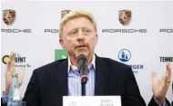  ?? – Reuters ?? IMPORTANT ROLE: Boris Becker speaks during a press conference in Frankfurt on Wednesday.