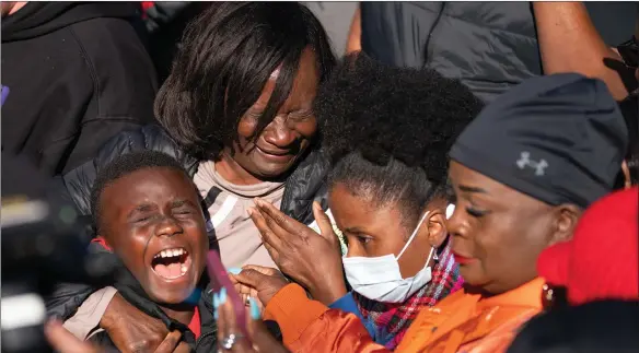  ?? ?? The family of Ahmaud Arbery react as three men are found guilty of fatally shooting him after they suspected Mr Arbery of burglary and chased him in February 2020 in Brunswick, Georgia