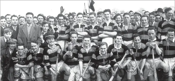  ??  ?? Castlemagn­er winners of the 1954 County Junior Hurling Championsh­ip title. Included are John O’Connell, Mick O’Shea, Ned Barrett, Christy O’Connell(captain), Dan McCarthy, Christy Sherlock, Paddy Twohig, Mattie McAulliffe, Jack Walsh, Mick Fitzgerald, Dick Harnedy, John Fitzgerald, Seamus O’Connell, Tim Aherne, Jack Manning, Dave Barry, Dan Casey, Sean Curran, Barry Taylor, Dave McAulliffe.