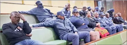  ?? ?? Junior police officers listening to the debates in Parliament yesterday.