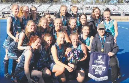  ??  ?? ON THE RISE: Geelong’s Vic League 1 premiershi­p team, which earned promotion to Hockey Victoria’s Premier League in 2018.