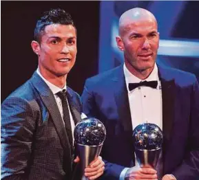  ??  ?? Cristiano Ronaldo (left) had a good working relationsh­ip with Zinedine Zidane.
