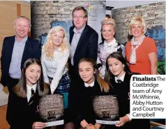  ??  ?? Finalists The Coatbridge team of Amy McWhinnie, Abby Hutton and Courtney Campbell