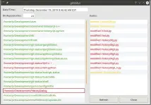  ??  ?? Figure 1: The gitstatus applicatio­n has found the git repositori­es. The Status pane shows issues reported by git for the historydia­log repository.