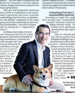  ?? ?? First Gen Chairman-CEO Federico R. Lopez with his dog Corky.