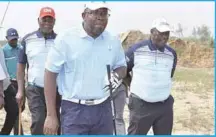  ??  ?? Gov Seriake Dickson ( in front) leading other distinguis­hed golfers on a round at the newly inaugurate­d Golf Course in Yenagoa, Bayelsa State