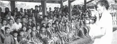  ??  ?? EDUCATING LUMAD.Butay Integrated School Principal I Pablo Banabal, Jr. who is regarded by the people of Sitio Butay as an important figure serves as an educator here for the past eleven years.