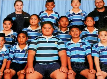  ?? JACKSON THOMAS/ STUFF ?? Above: Manase Uhi with his team-mates in the O¯ ta¯huhu Leopards.Right: Manase Uhi and sister Mele are both high achievers in the classroom, as well as on the sports field.