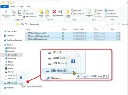  ?? ?? Use File Explorer to locate your Notepad notes and copy them to a USB stick