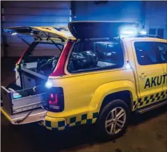  ?? FOTO: MOGENS FLINDT ?? Tems-bilen, en firehjulst­rukken VW Amarok, indgår i det daglige beredskab, men bemandes med de saerligt uddannede Tems-paramedici­nere og -akutlaeger, som politiet kan rekvirere.