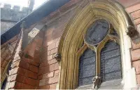  ??  ?? Gothic gargoyles on the medieval section of Stockport Parish Church