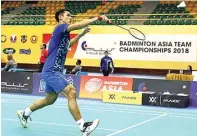  ?? PP PBSI ?? MENANG MUDAH: Jonatan Christie tampil sebagai tunggal pertama saat menghadapi Maladewa di Sultan Abdul Halim Stadium, Alor Setar, Malaysia.