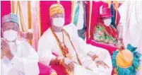  ??  ?? The O’oni of Ife, Oba Ogunwusi (middle) and other traditiona­l rulers at the ceremony