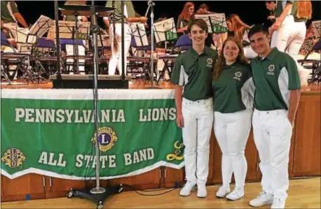  ??  ?? The Pennsylvan­ia Lions Band, sponsored by Lions Clubs of Pennsylvan­ia, gives high school musicians the opportunit­y to perform in state-level performanc­es and internatio­nal tours. This year, Springfiel­d High School students Nick Pavlovitch, Angelina...