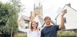  ??  ?? King’s School pupils celebrate A-level successes